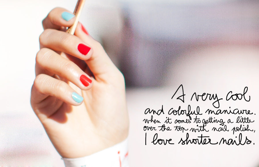Red and Blue Nail Photo