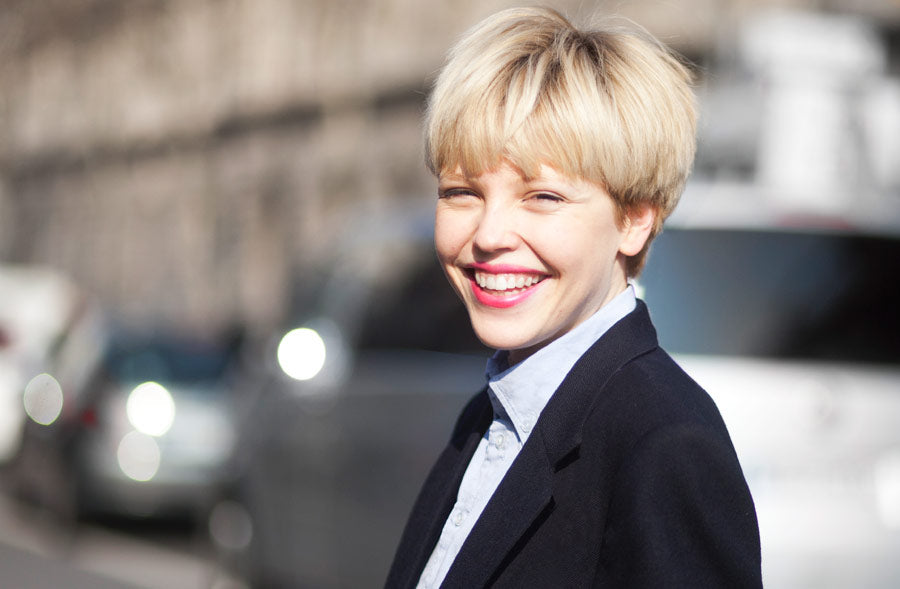 Pink Lipstick Street Style Photo